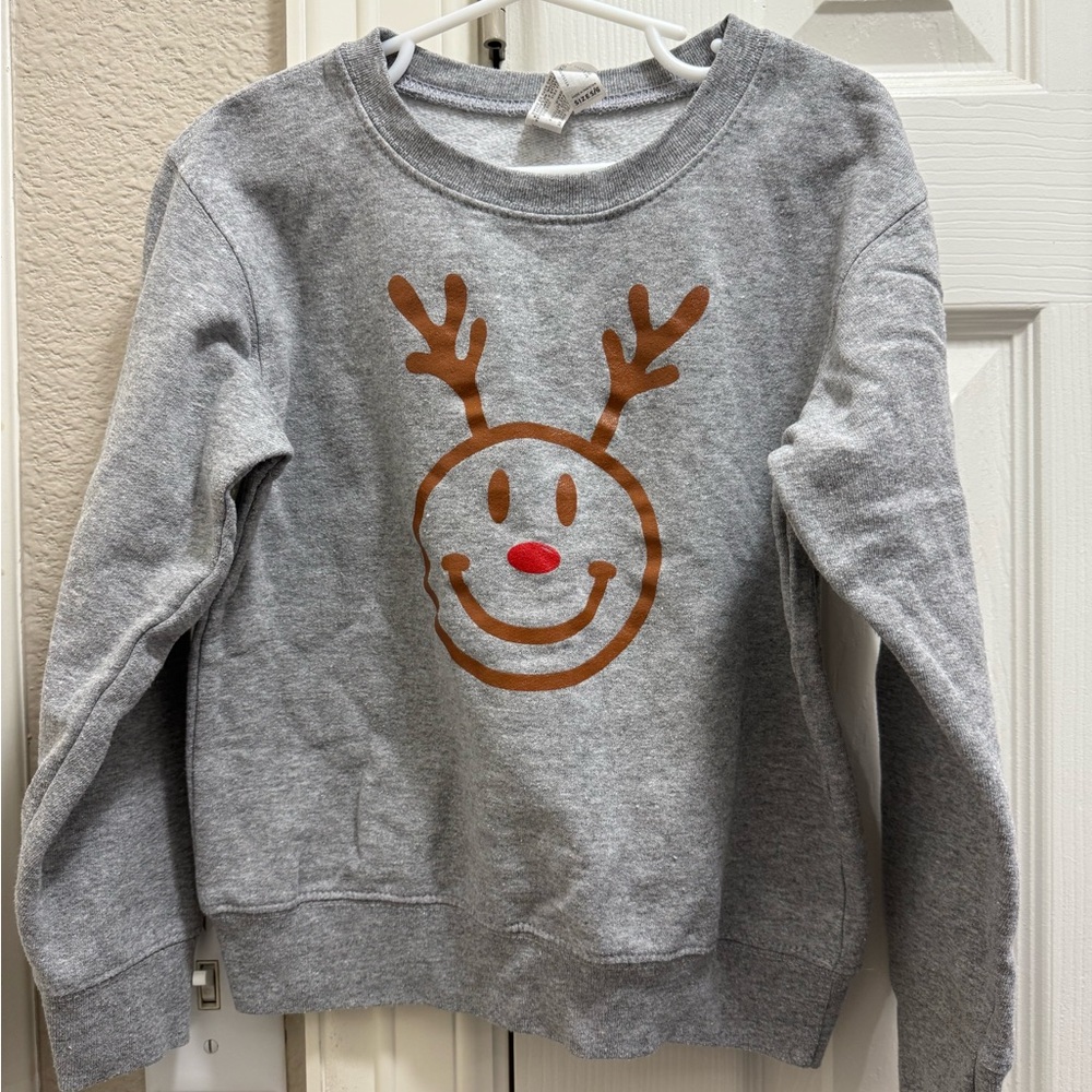 Rabbit Skins Gray Sweatshirt with Brown Design